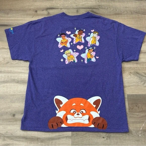 Purple Oversized PixarFest 2024 Turning Red 4*TOWN Shirt Disneyland Red Panda - Picture 5 of 7